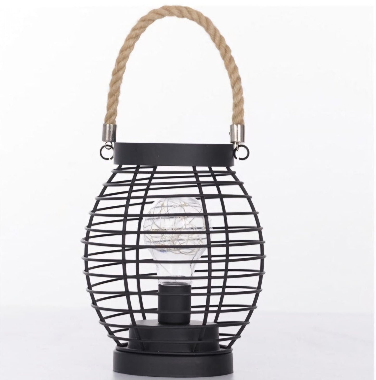 LED Iron Lantern Table Lamp